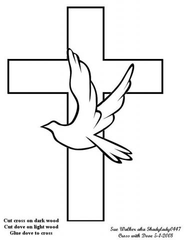 Cross And Dove Colouring Pages