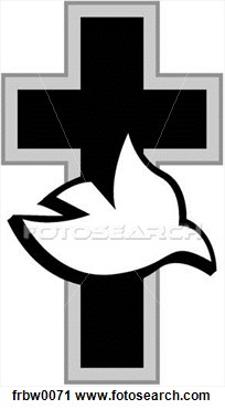 Cross And Dove View Large Clip Art Graphic