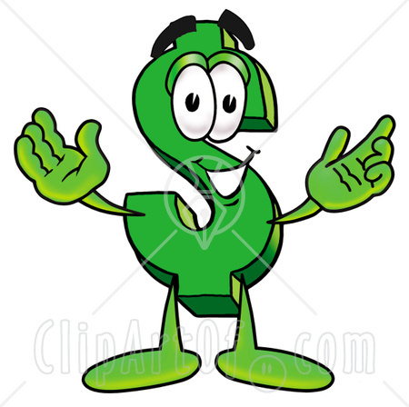External Image 10110 Clipart Picture Of A Dollar Sign Mascot Cartoon