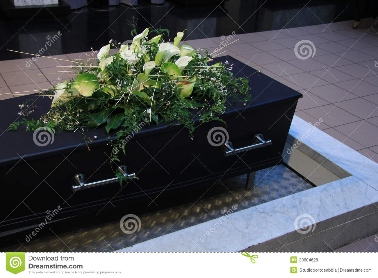 Funeral Flowers On A Casket Funeral Service 
