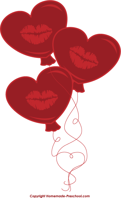 Home Free Clipart Free Valentine S Clipart Valentine Kiss Balloons