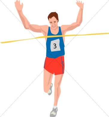 Jogging Male Figure   Church Activity Clipart