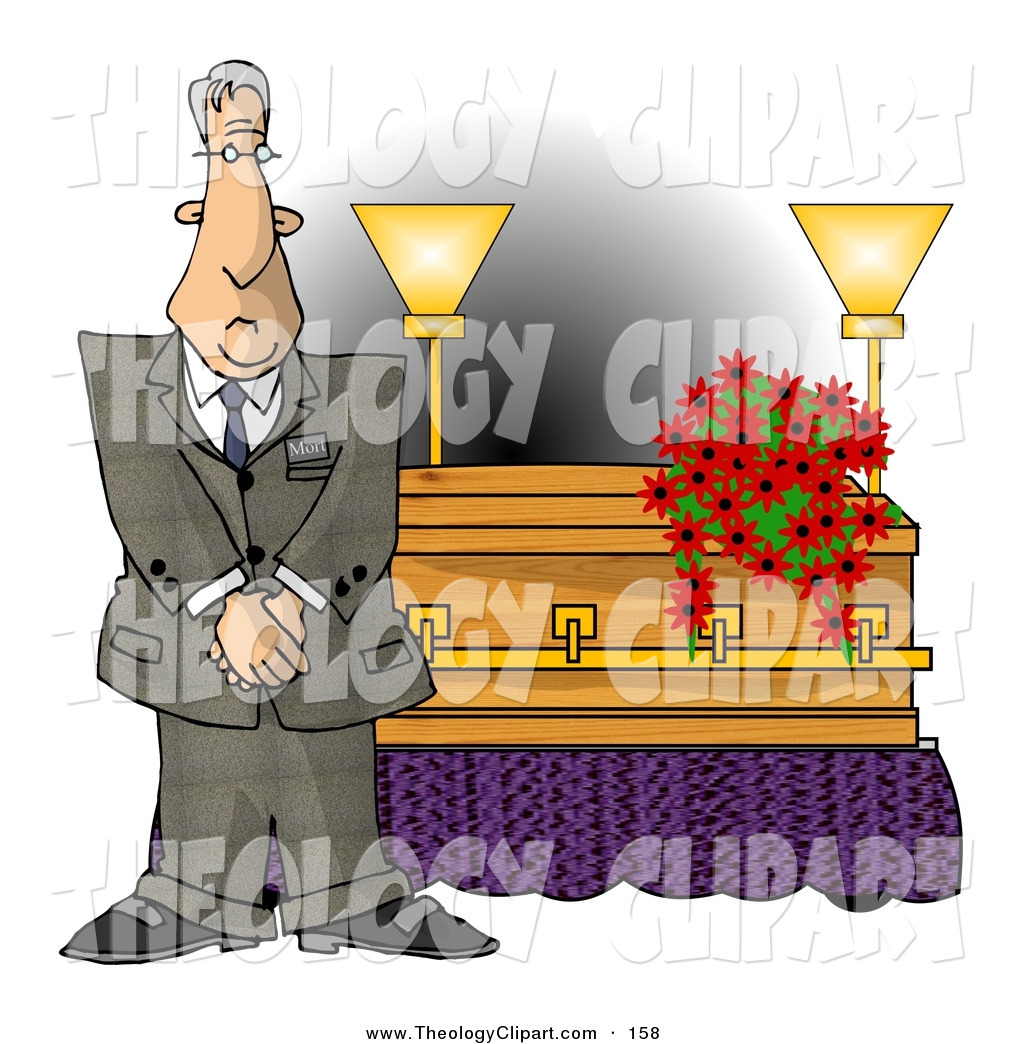 Male Funeral Director Standing Beside A Casket By Dennis Cox