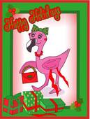 Pink Flamingo Christmas Card Stock Illustrations   Gograph