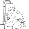 Plumber Fixing Water Heater For Address Labels Or Rubber Stamps