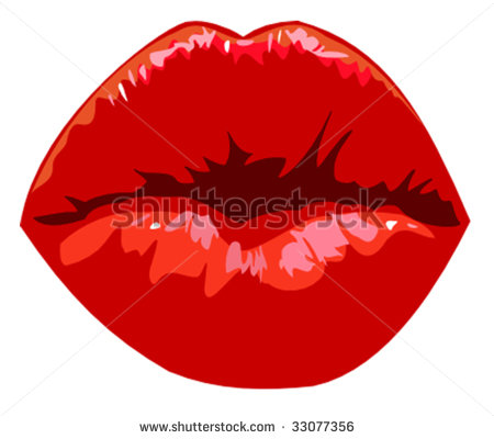Red Pouting Lips Stock Vector Illustration 33077356   Shutterstock