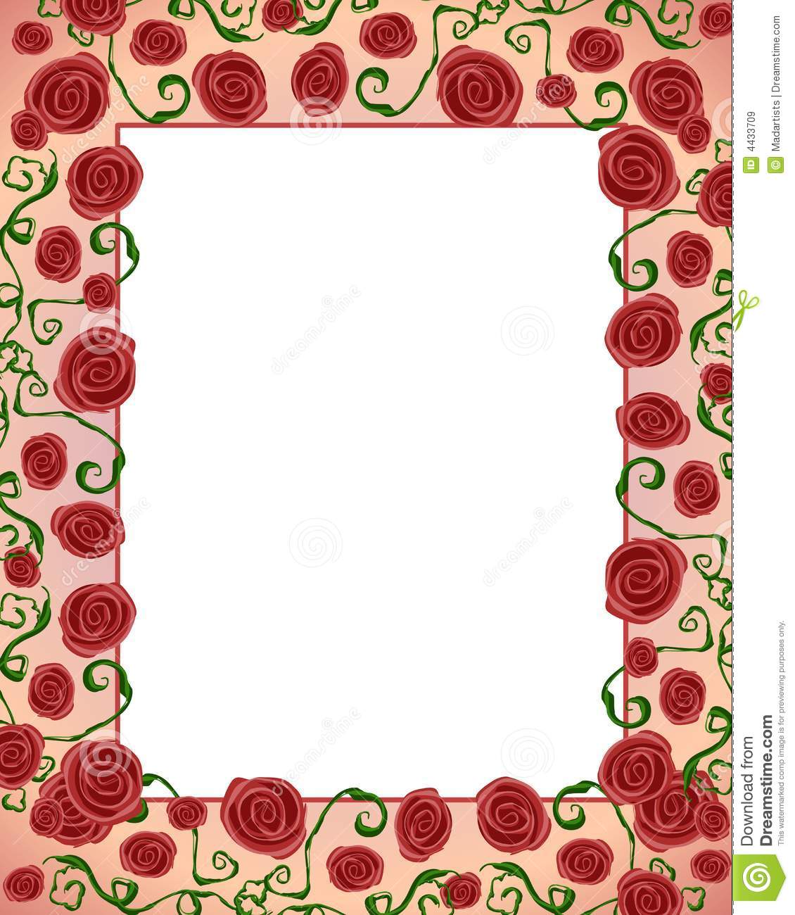 An Illustration Featuring An Artsy Or Folksy Rose Border Or Frame In