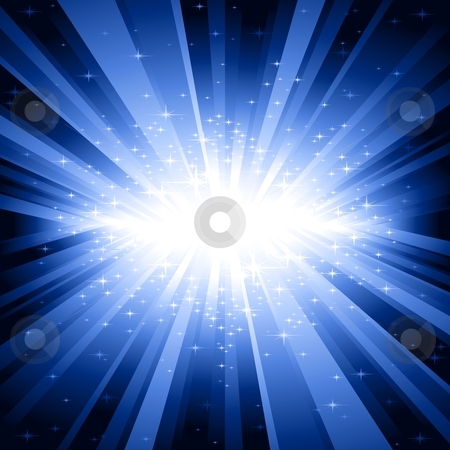 Blue Light Burst With Stars Stock Vector Clipart Festive Explosion Of