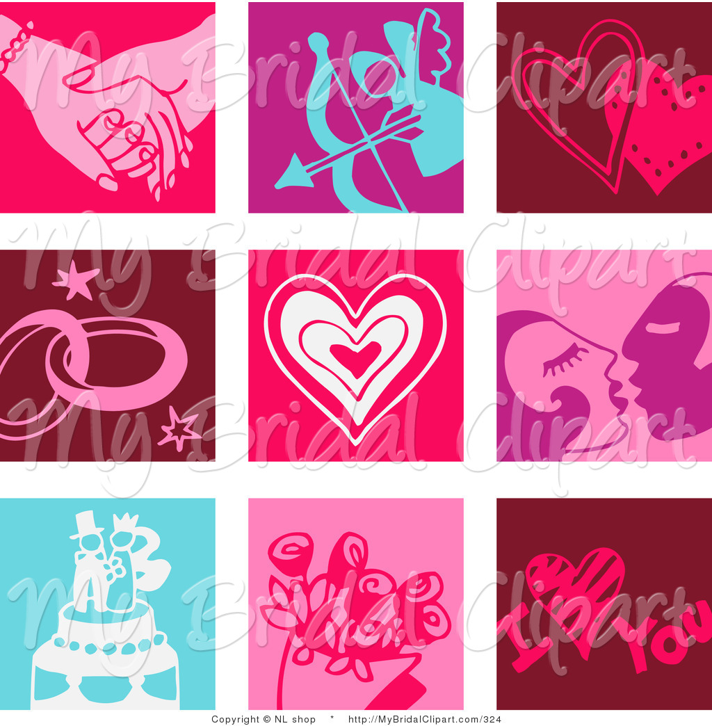 Bridal Clipart Of A Digital Collage Of Nine Colorful Hand Holding    