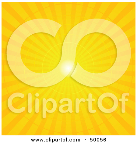 Clipart Illustration Of A Yellow Radial Burst Background Of Light Rays