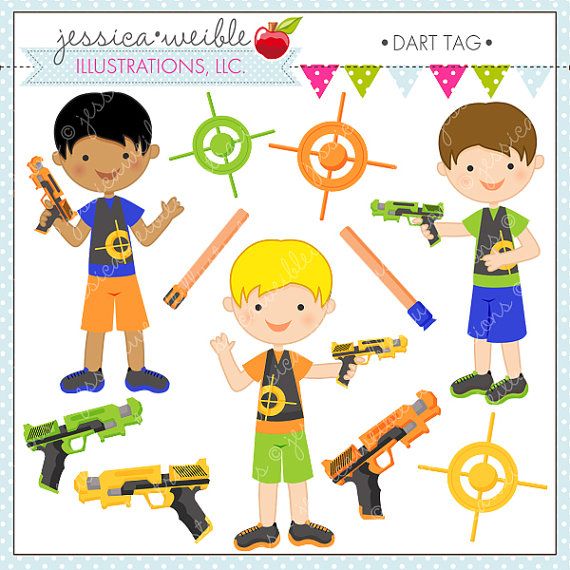 Dart Tag Cute Digital Clipart For Commercial Or By Jwillustrations  5
