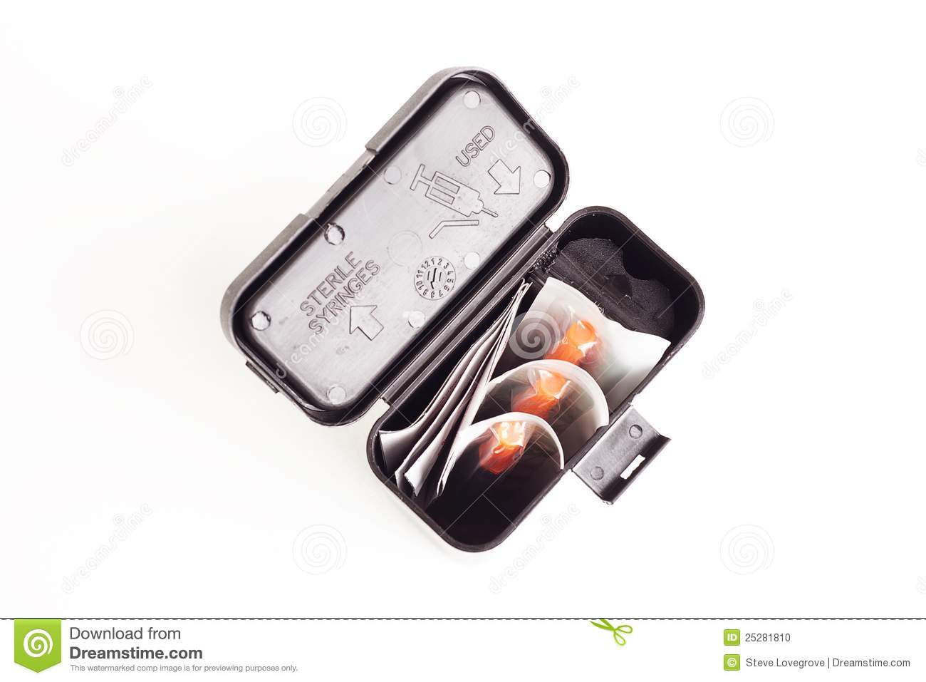 Drug User Syringe And Needle Kit Stock Photo   Image  25281810