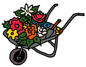 Free Garden Clipart Flower Wheelbarrow 1