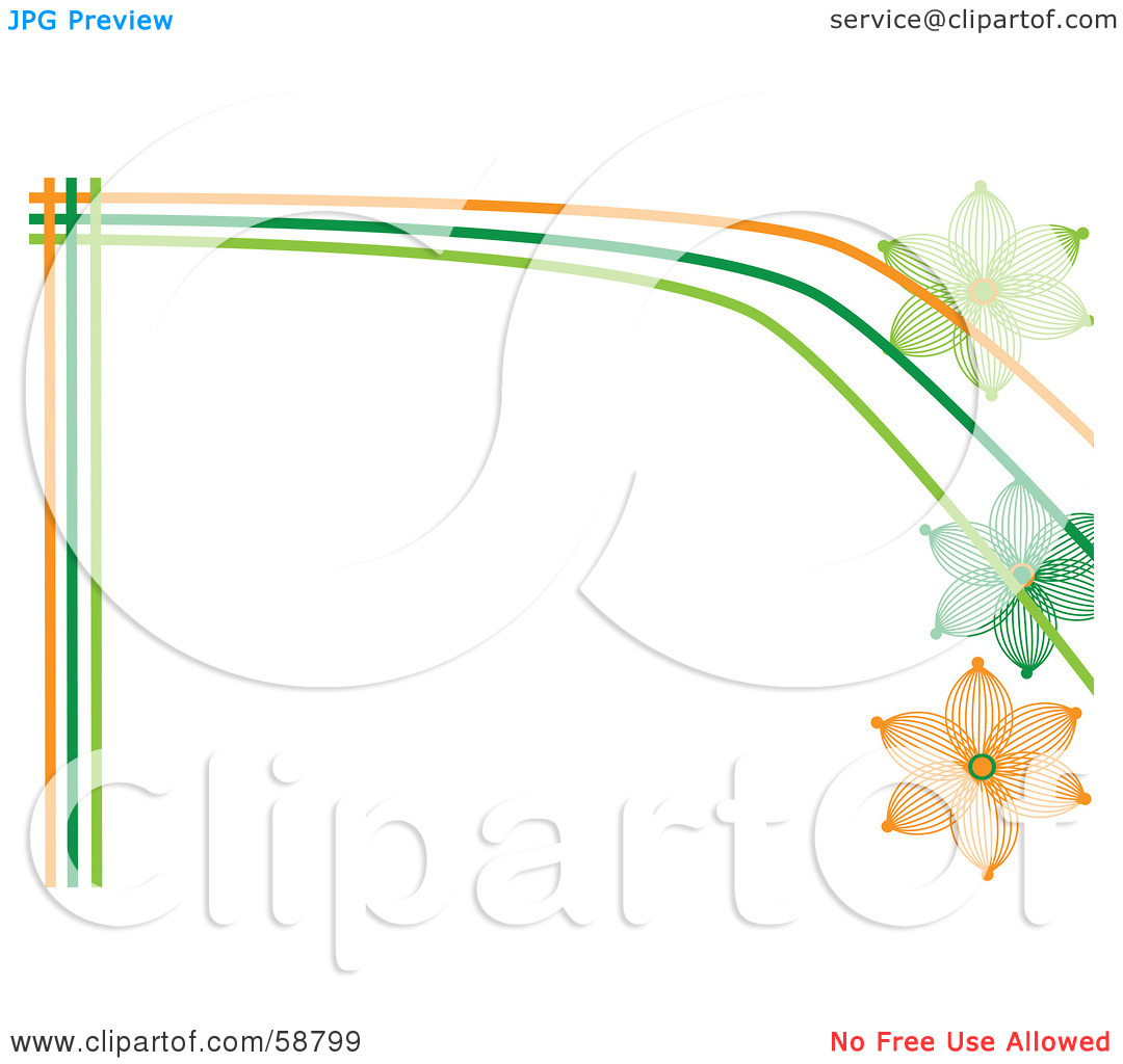 Free  Rf  Clipart Illustration Of A Border Of Orange And Green Lines