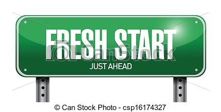 Fresh Start Road Sign Illustration Design Over A White Background