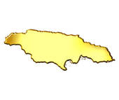Jamaica 3d Golden Map   Royalty Free Clip Art