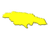 Jamaica 3d Map With National Color   Royalty Free Clip Art