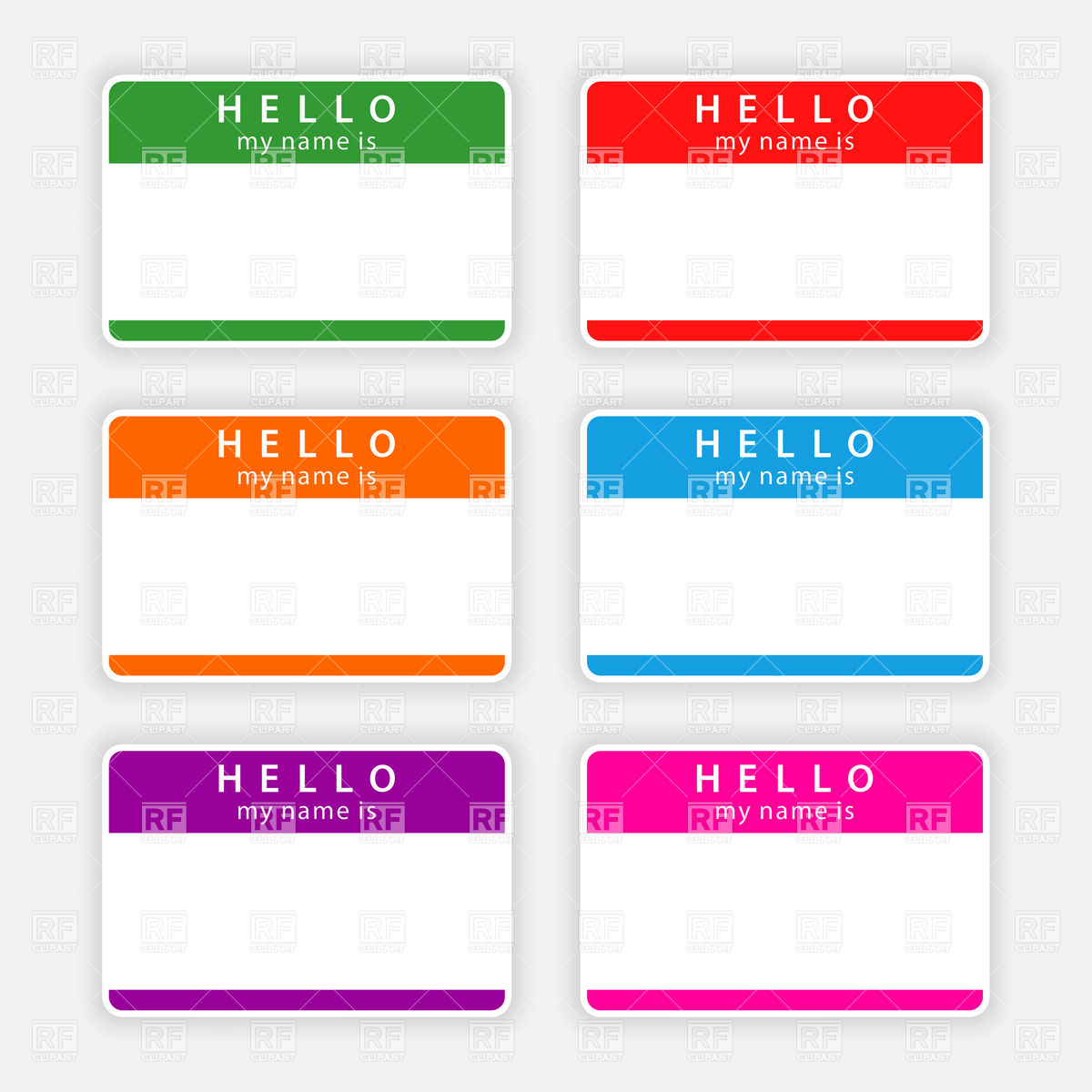 Name Tags With Shadow 12773 Download Royalty Free Vector Clipart