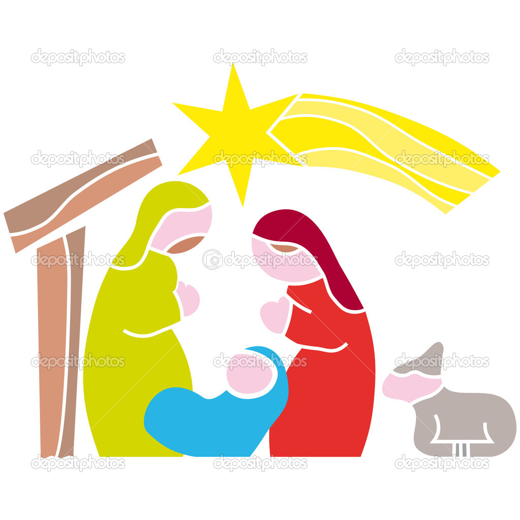 Nativity Holy Night Bethlehem  Vector Illustration   Stock Vector