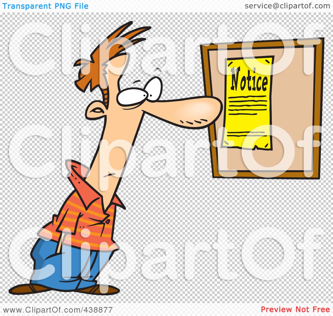 Notice Clipart Royalty Free Rf Clip Art Illustration Of A Cartoon Man