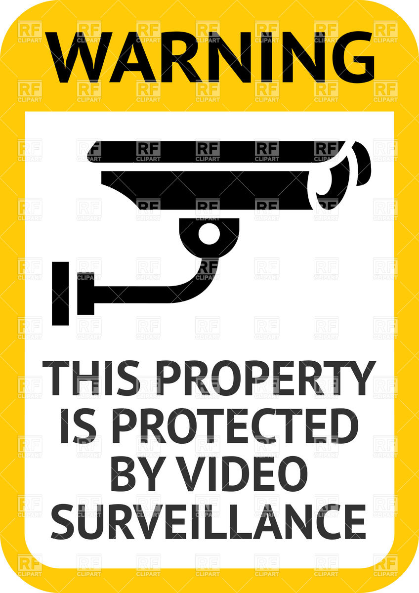 Notice Sign   Video Surveillance Yellow Label Download Royalty Free