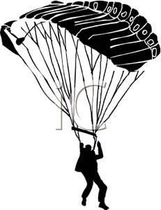 Paratrooper Falling Through The Air   Royalty Free Clipart Picture
