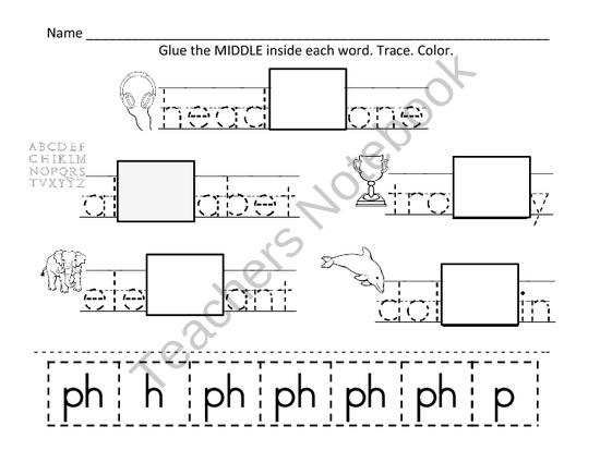 Ph Digraph  Sorting Ph Clipart With Glue And Scissors  Great Word Work    
