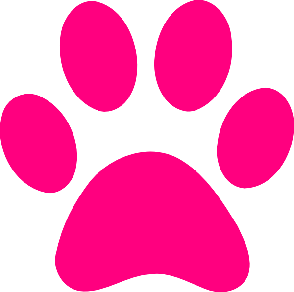 Pink Dog Print Clip Art
