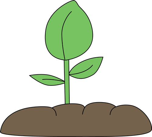 Plant Clip Art Image   Plant With Leaves Sprouting In The Dirt