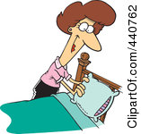 Royalty Free Rf Clip Art Illustration Of A Cartoon Woman Making A Bed
