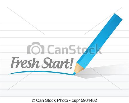 Vector Of Fresh Start Written On A White Paper   Fresh Start Written    