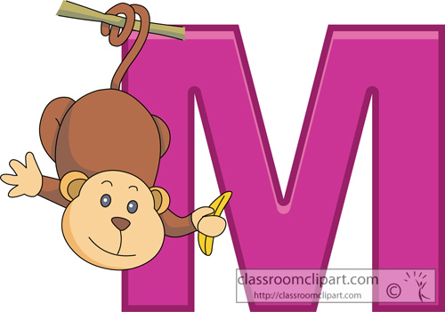 Alphabets   Monkey Alphabet Letter M   Classroom Clipart