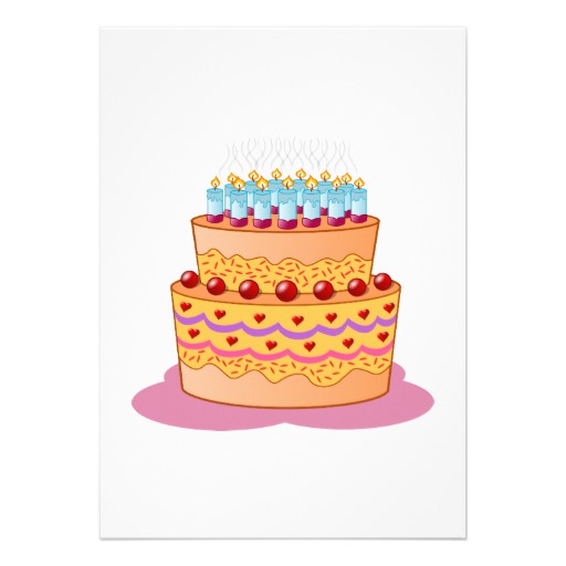 Birthday Cake Clipart 5x7 Paper Invitation Card   Zazzle