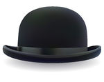 Black Bowler Hat   A Black Bowler Hat On A White Background