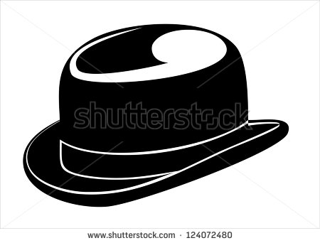 Black Bowler Hat On A White Background 124072480 Bowler Hat Clipart