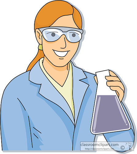 Chemistry   Chemist Holding Erlenmeyer Flask   Classroom Clipart
