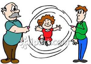 Child Playing Double Dutch   Royalty Free Clipart Picture