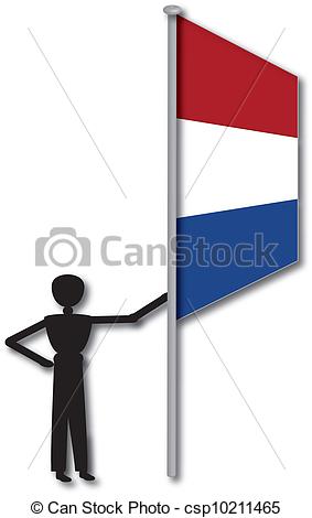 Clip Art Vector Of Man Holding Dutch Flag Csp10211465   Search Clipart    