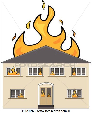 Clipart   House On Fire  Fotosearch   Search Clip Art Illustration