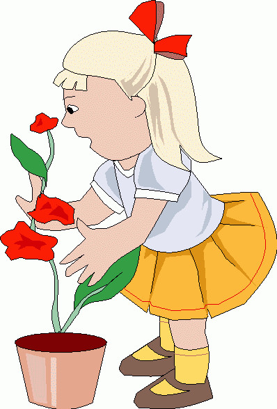 Girl Smelling Flower Clipart   Girl Smelling Flower Clip Art