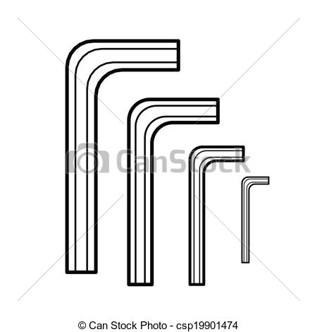 Hex Wrench Outline Vector   Csp19901474
