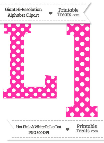 Hot Pink Polka Dot Letter L Clipart From Printabletreats Com