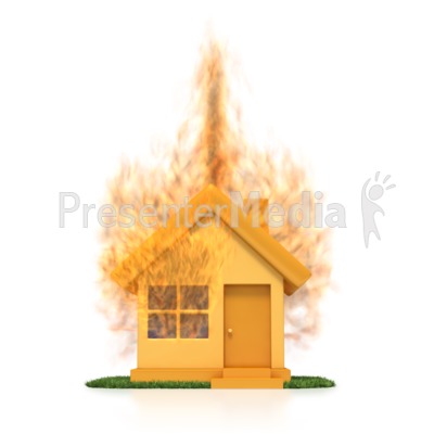 House On Fire   Business And Finance   Great Clipart For Presentations