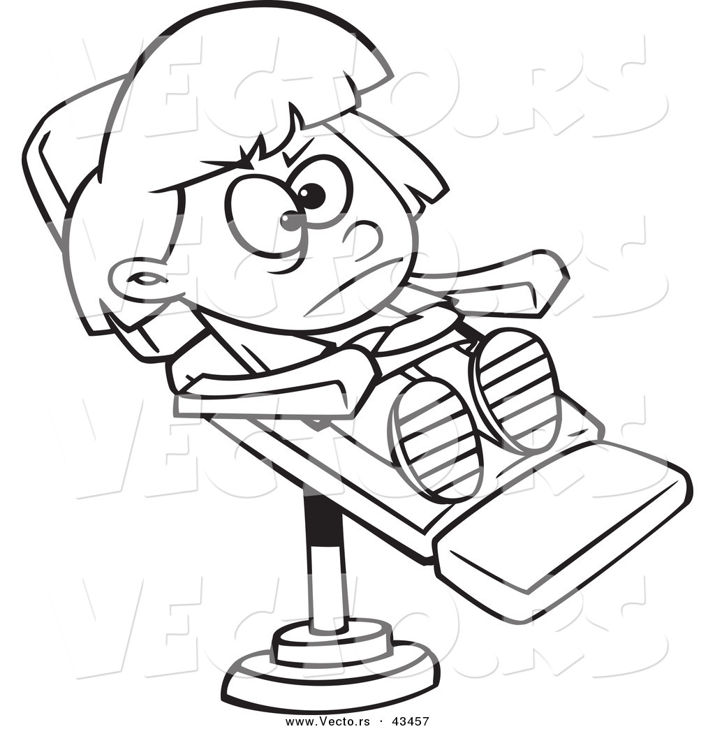 Larger Preview  Vector Of A Stubborn Cartoon Girl In A Dentist Chair
