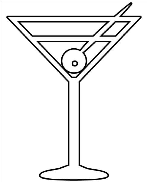 Martini Glass Outline Clip Art At Clker Com   Vector Clip Art Online