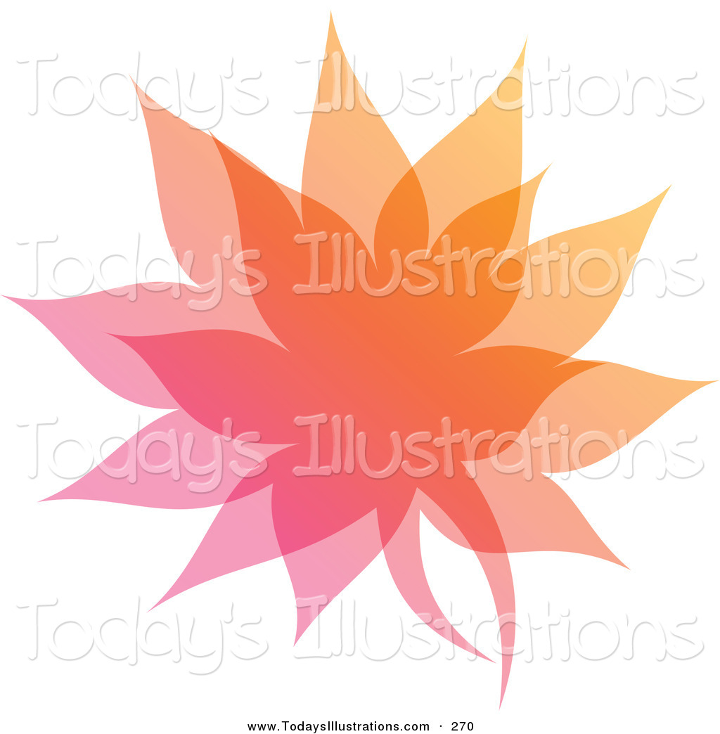 Orange Leaf Clipart Clipart Of A Gradient Orange