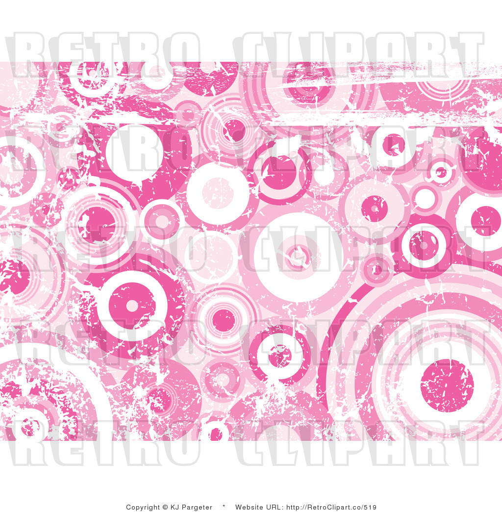 Retro Background Of White And Pink Grunge Circles Royalty Free Clipart