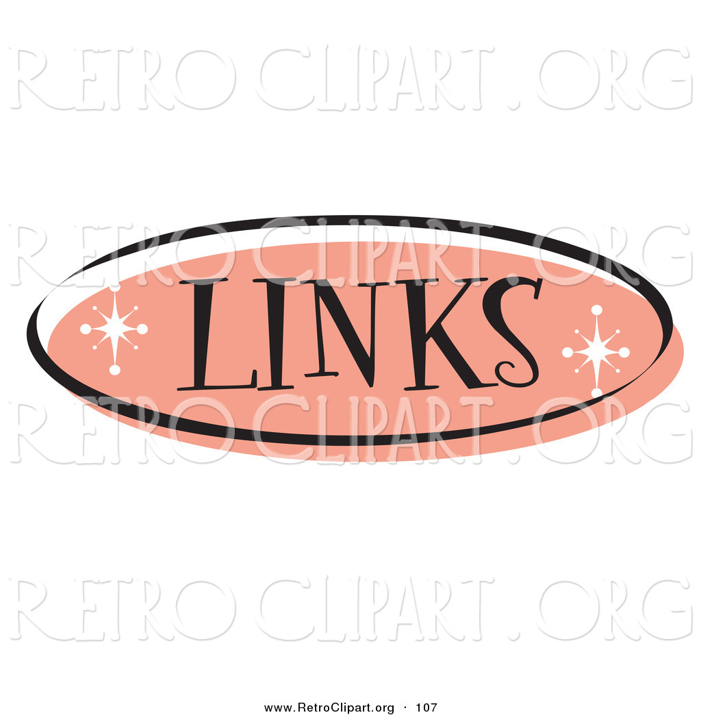 Retro Clipart Of An Oval Of Pink Links Website Button That Could Link