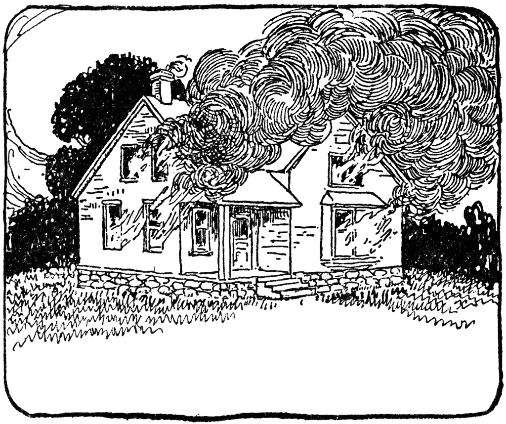 Two Story House On Fire   Clipart Etc