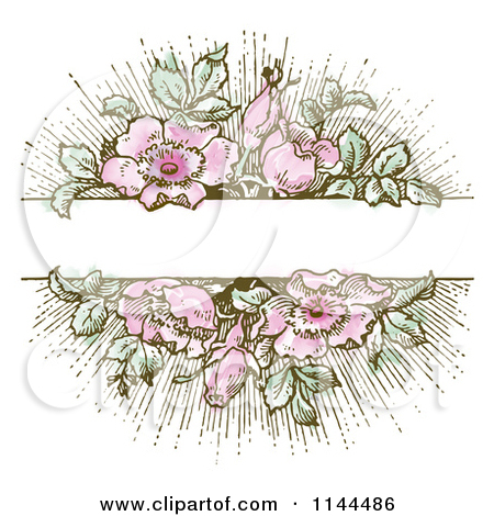 Vintage Pink Flower And Green Leaf Background With Copyspace